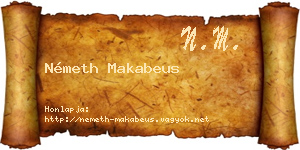 Németh Makabeus névjegykártya